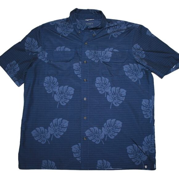 Chaps Short Sleeve Shirt Mens XL Blue UV Protective - Picture 1 of 7
